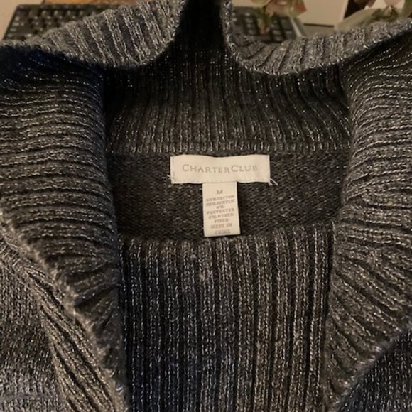 Charter Club gray sparkle sweater - Picture 3 of 6